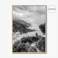 Schlegeis Lake Black and White Fine Art Photo Print, Zillertal Alps Mayrhofen Tyrol Poster