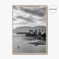 Vancouver Skyline Black and White Fine Art Photo Print, False Creek Poster, Canada Poster