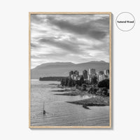 Vancouver Skyline Black and White Fine Art Photo Print, False Creek Poster, Canada Poster