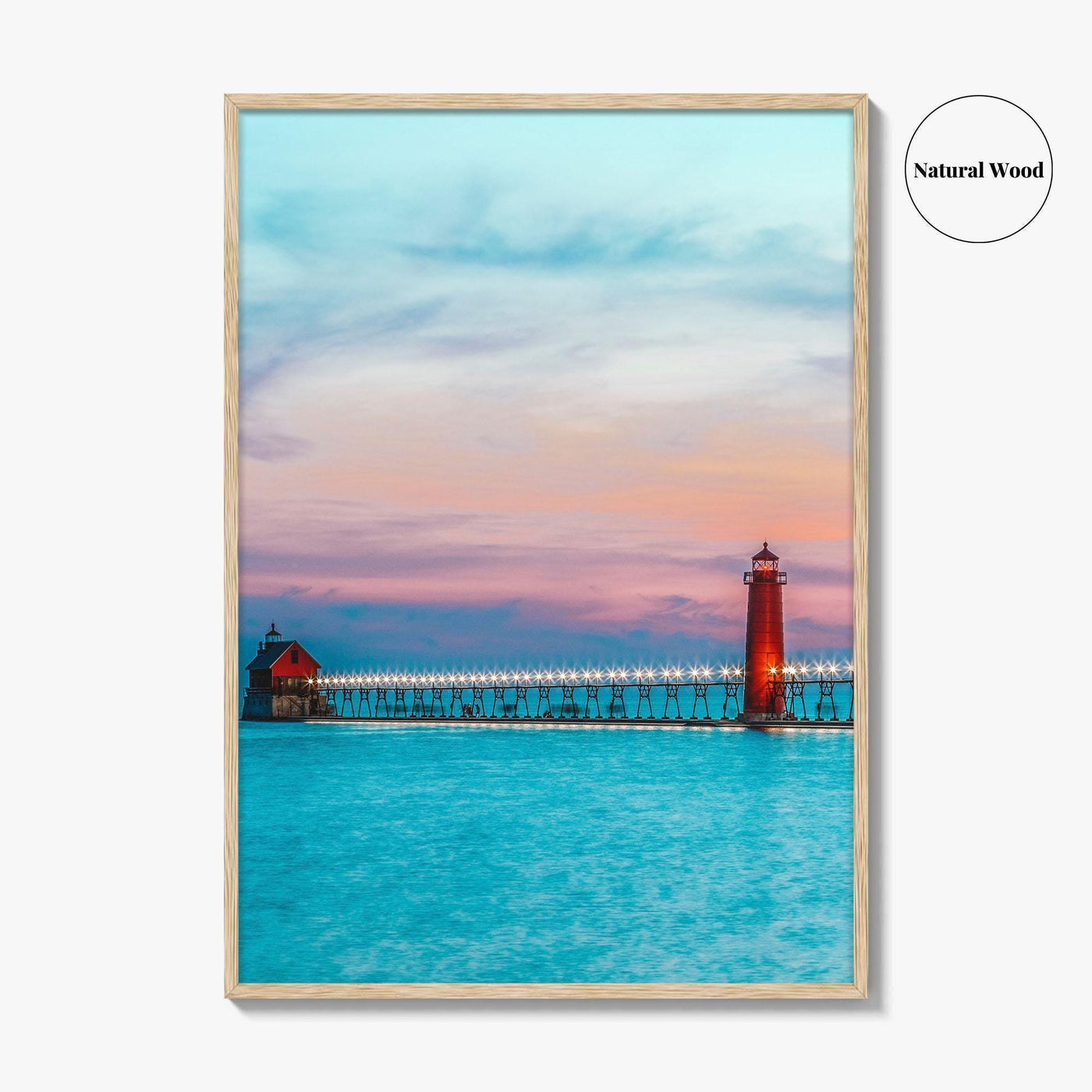 Grand Haven Fine Art Photo Print, Lake Michigan, South Pierhead Lighthouse, USA Poster