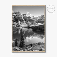 Moraine Lake Black and White Fine Art Photo Print, Banff National Park, Alberta Canada