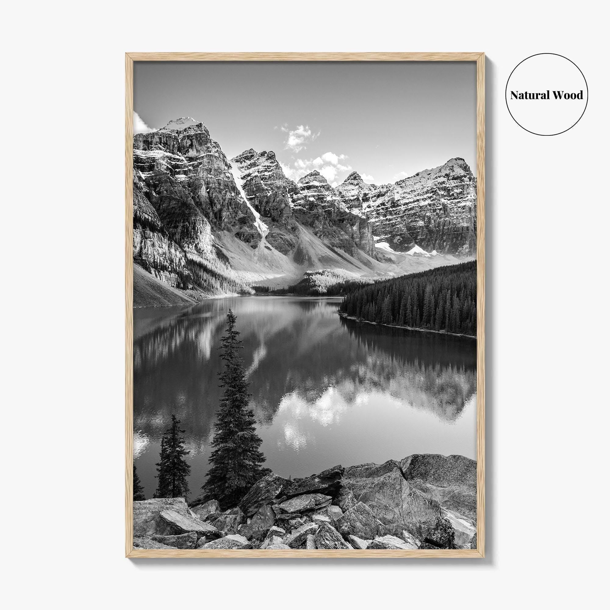 Moraine Lake Black and White Fine Art Photo Print, Banff National Park, Alberta Canada