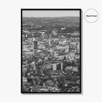 Manchester Skyline Black and White Fine Art Photo Print, England Poster