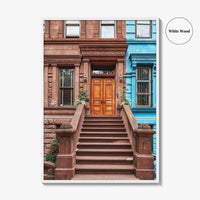 Manhattan Fine Art Photo Print, New York City NYC, Historic Brownstones, Wall Poster