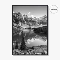 Moraine Lake Black and White Fine Art Photo Print, Banff National Park, Alberta Canada