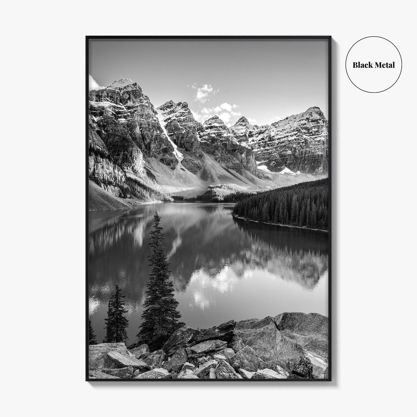 Moraine Lake Black and White Fine Art Photo Print, Banff National Park, Alberta Canada