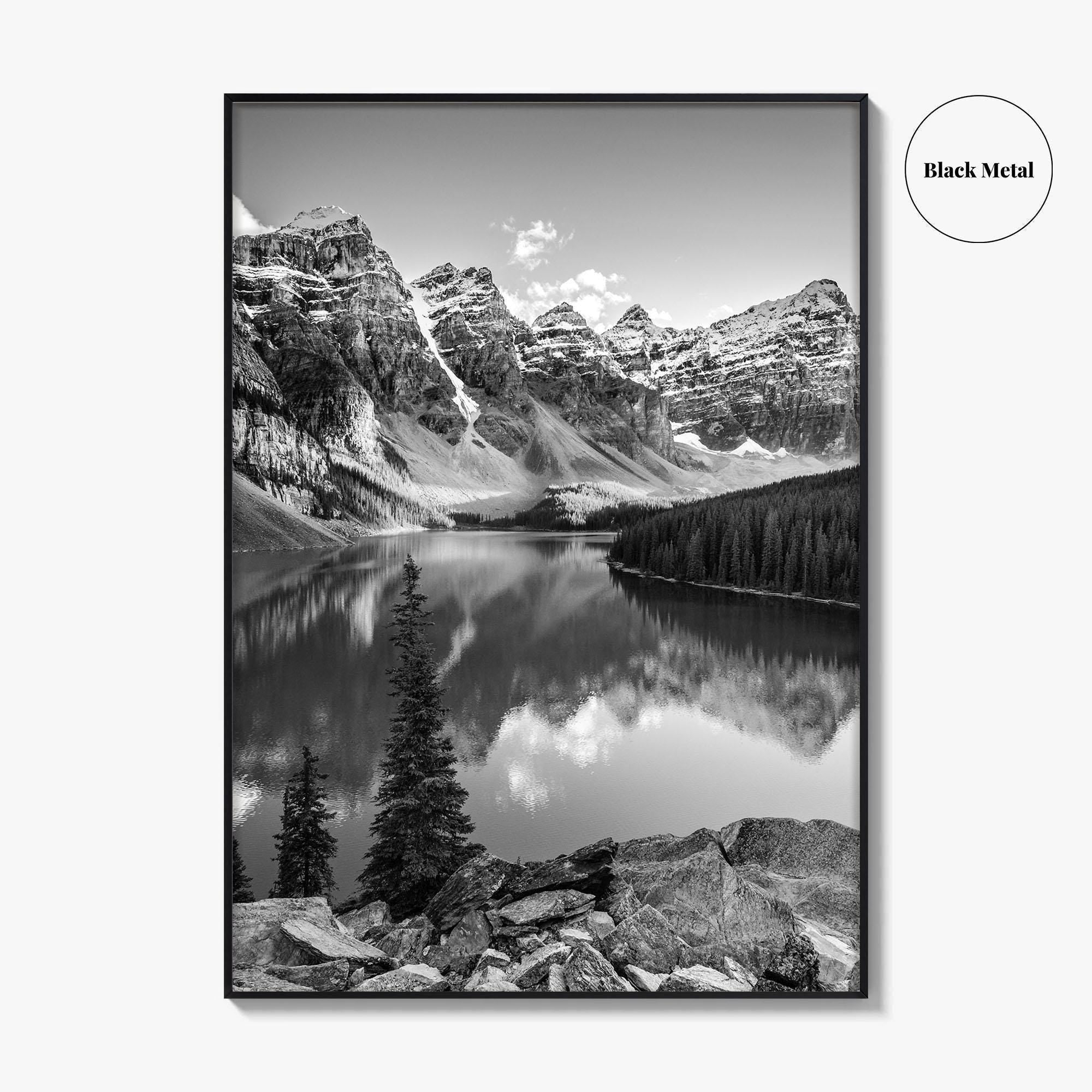 Moraine Lake Black and White Fine Art Photo Print, Banff National Park, Alberta Canada