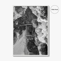Mona Vale Rock Pool Black and White Fine Art Photo Print, Sydney Australia Poster