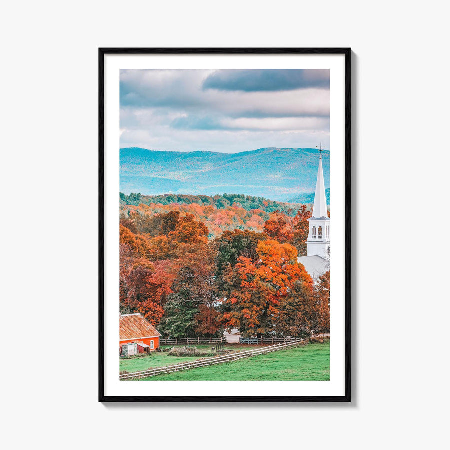 Peacham Vermont Fine Art Photo Print, USA, New England, Autumn Rural Landscape Poster