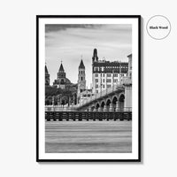 St Augustine Black and White Fine Art Photo Print, Bridge of Lions Florida Poster