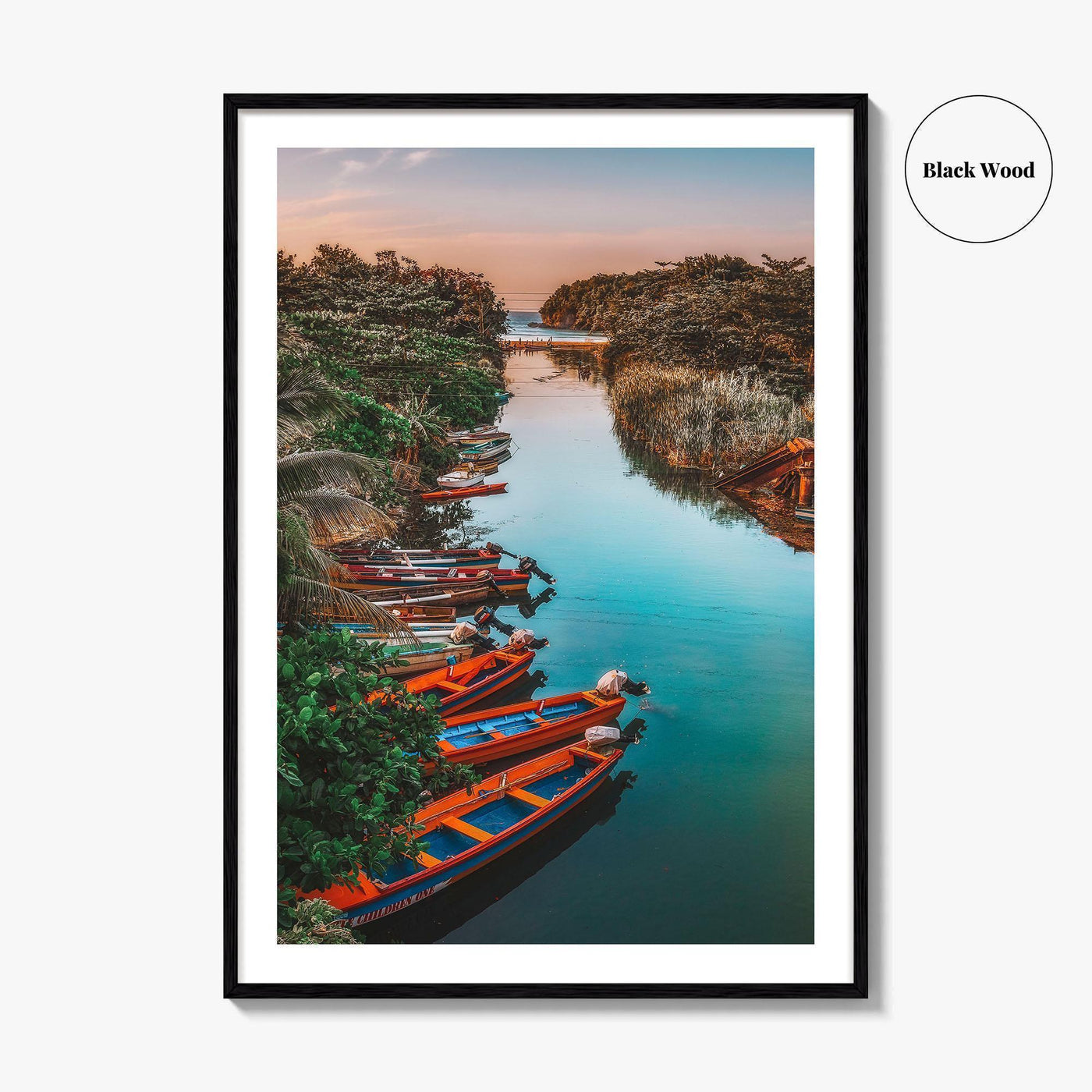 Jamaica Fine Art Photo Print, White River Boats, St Ann, Ocho Rios Wall Poster