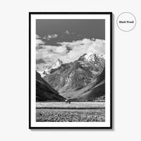 Peru Black and White Fine Art Photo Print, Andes Mountains, Cordillera Blanca Wall Poster