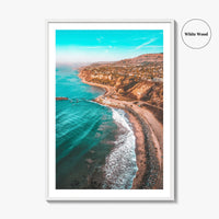 Southern California Blue Fine Art Photo Print, Aerial SoCal Coast, USA Poster