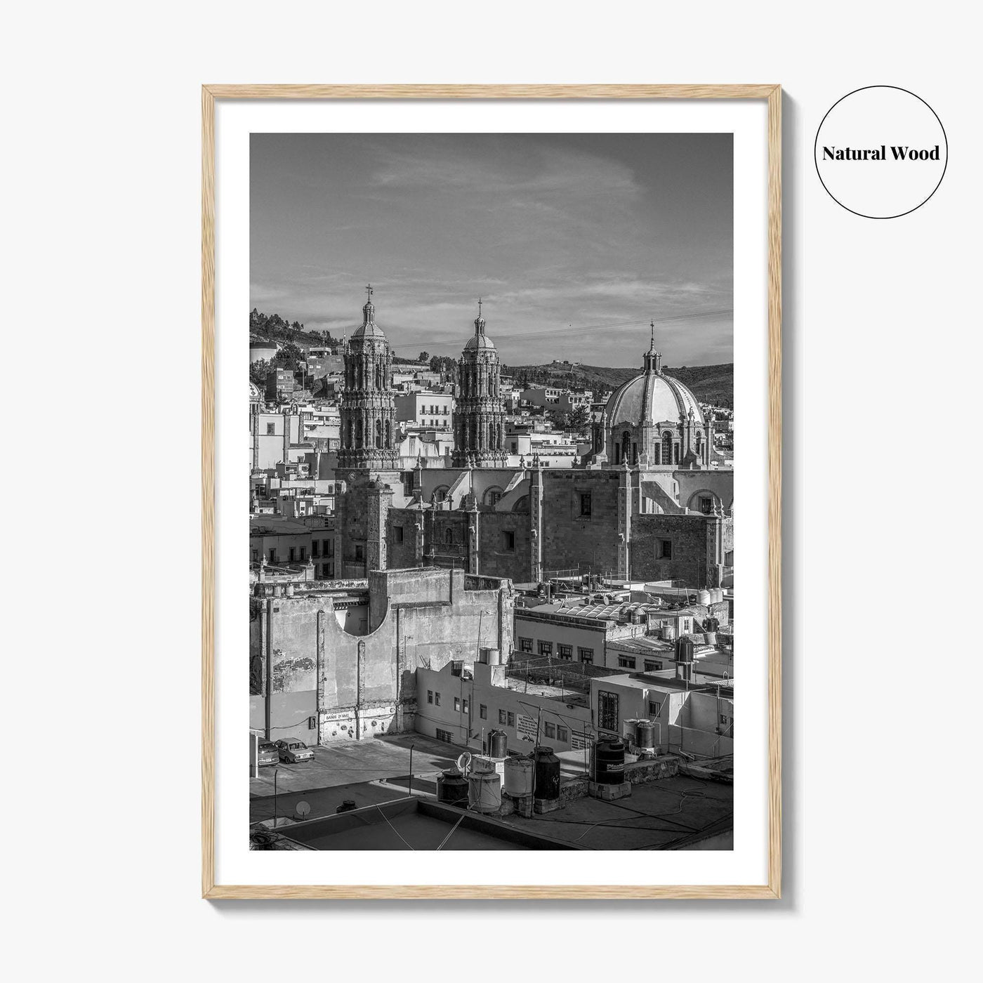 Zacatecas Black and White Fine Art Photo Print, Zacatecas City Mexico Wall Poster