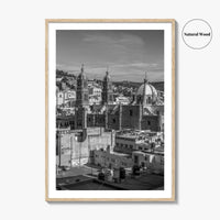 Zacatecas Black and White Fine Art Photo Print, Zacatecas City Mexico Wall Poster