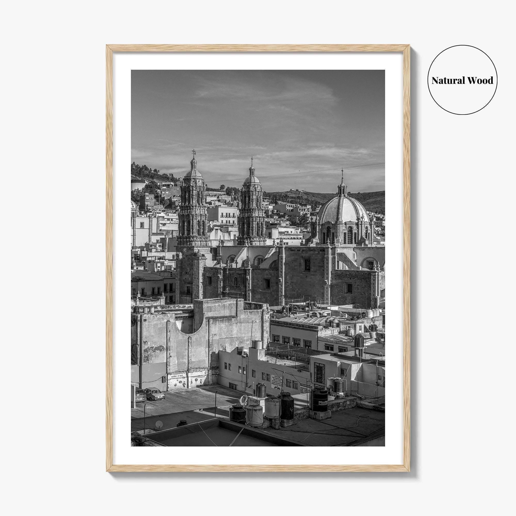 Zacatecas Black and White Fine Art Photo Print, Zacatecas City Mexico Wall Poster