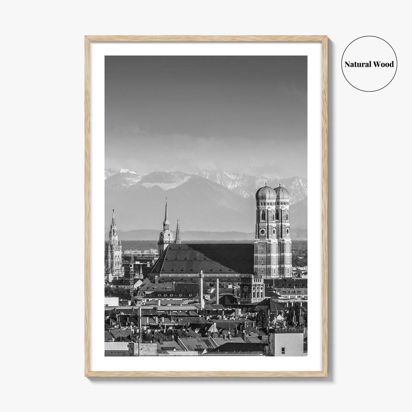 Munich Black and White Fine Art Photo Print, Bavaria Germany Wall Decor Poster