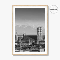 Munich Black and White Fine Art Photo Print, Bavaria Germany Wall Decor Poster