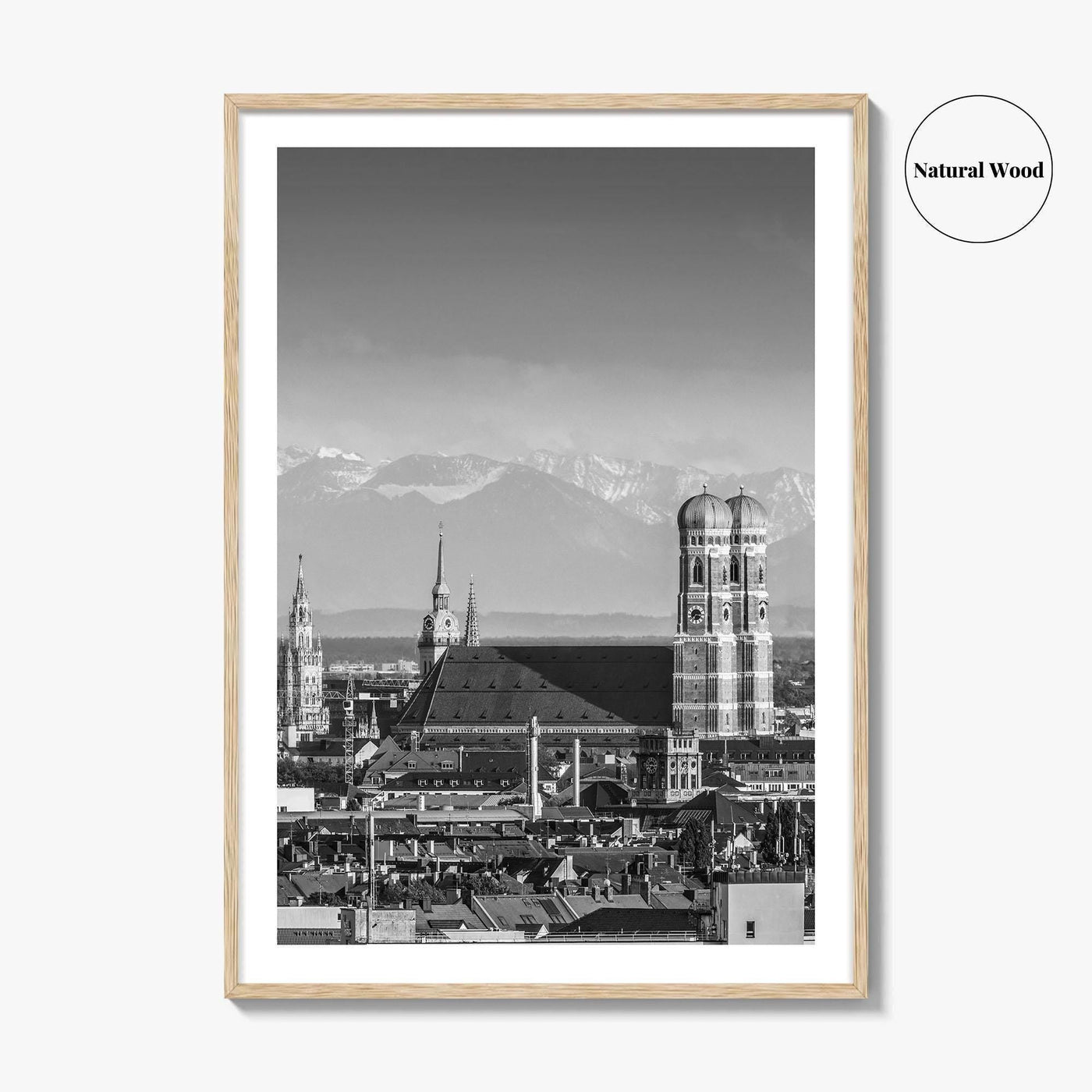 Munich Black and White Fine Art Photo Print, Bavaria Germany Wall Decor Poster