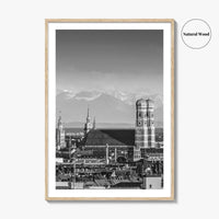 Munich Black and White Fine Art Photo Print, Bavaria Germany Wall Decor Poster