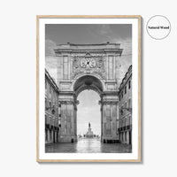 Lisbon Black and White Fine Art Photo Print, Praca do Comercio Poster, Portugal