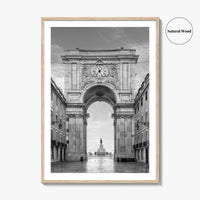 Lisbon Black and White Fine Art Photo Print, Praca do Comercio Poster, Portugal