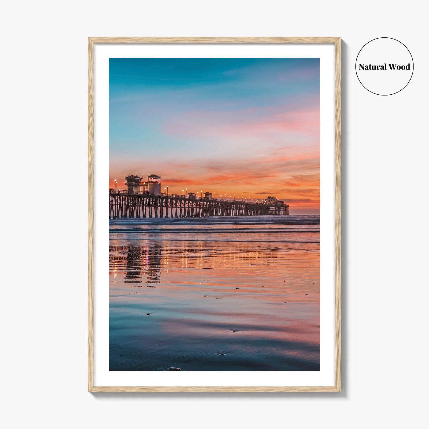 Oceanside Fine Art Photo Print, Pier Beach, San Diego California USA Wall Poster