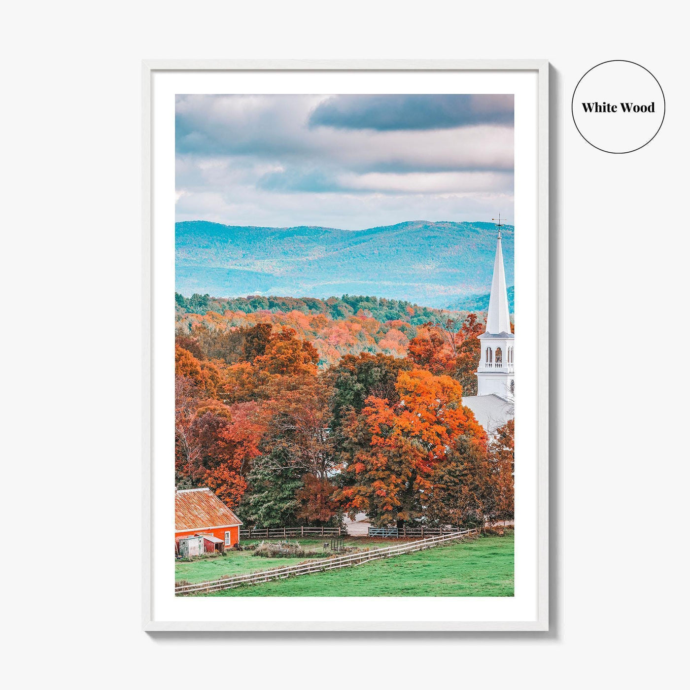 Peacham Vermont Fine Art Photo Print, USA, New England, Autumn Rural Landscape Poster