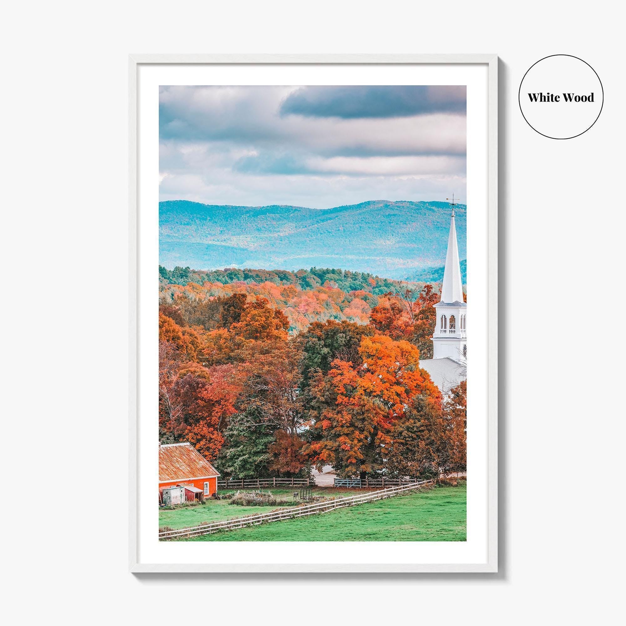 Peacham Vermont Fine Art Photo Print, USA, New England, Autumn Rural Landscape Poster
