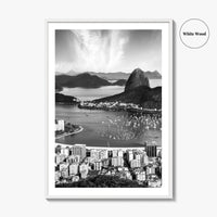 Rio de Janeiro Skyline Black and White Fine Art Photo Print, Brazil Poster