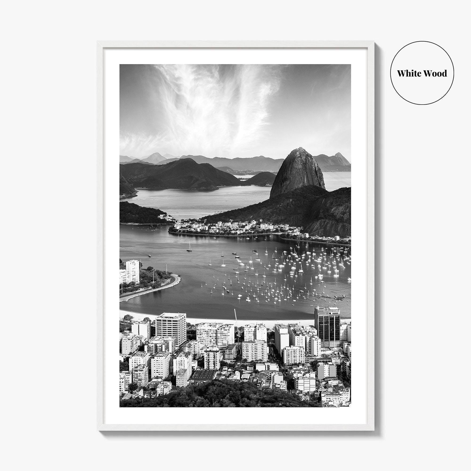 Rio de Janeiro Skyline Black and White Fine Art Photo Print, Brazil Poster