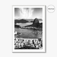 Rio de Janeiro Skyline Black and White Fine Art Photo Print, Brazil Poster