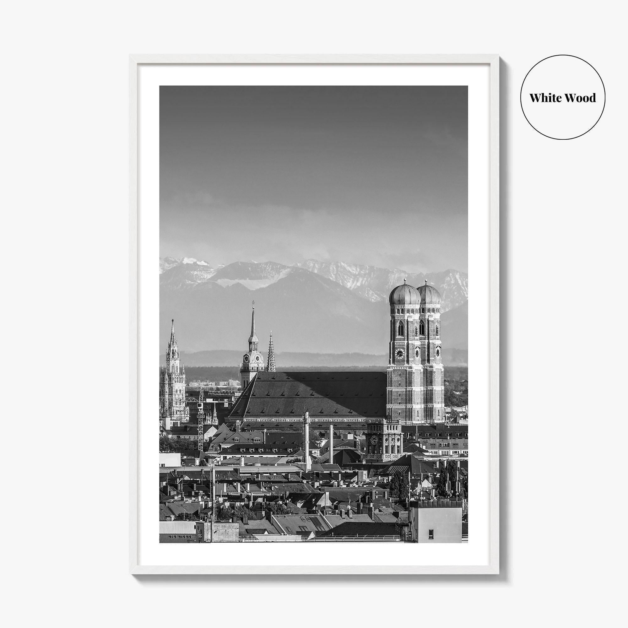 Munich Black and White Fine Art Photo Print, Bavaria Germany Wall Decor Poster
