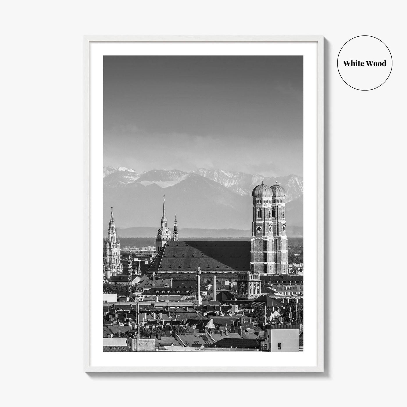 Munich Black and White Fine Art Photo Print, Bavaria Germany Wall Decor Poster