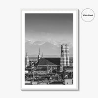 Munich Black and White Fine Art Photo Print, Bavaria Germany Wall Decor Poster