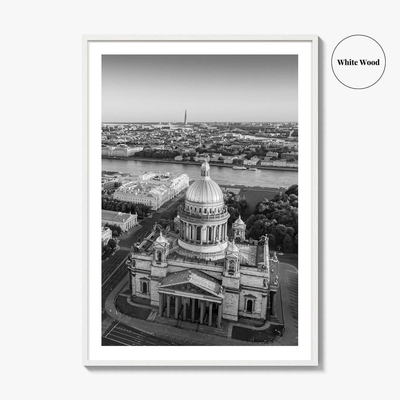 Saint Petersburg Black and White Fine Art Photo Print, St Isaacs Cathedral Russia Poster