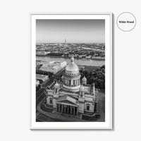 Saint Petersburg Black and White Fine Art Photo Print, St Isaacs Cathedral Russia Poster