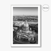 Saint Petersburg Black and White Fine Art Photo Print, St Isaacs Cathedral Russia Poster