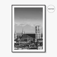 Munich Black and White Fine Art Photo Print, Bavaria Germany Wall Decor Poster