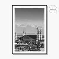 Munich Black and White Fine Art Photo Print, Bavaria Germany Wall Decor Poster