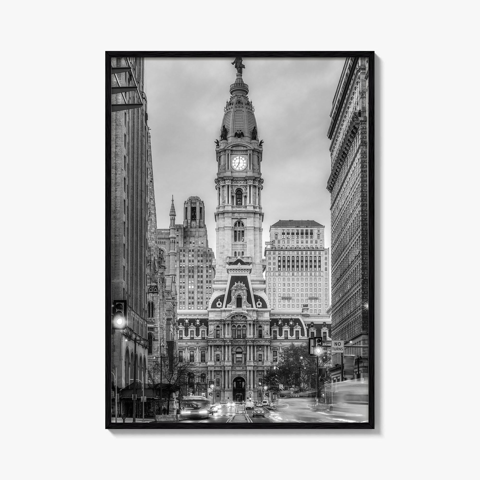 Philadelphia Black and White Fine Art Photo Print, City Hall, Philly, Pennsylvania Poster