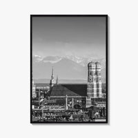 Munich Black and White Fine Art Photo Print, Bavaria Germany Wall Decor Poster