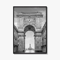 Lisbon Black and White Fine Art Photo Print, Praca do Comercio Poster, Portugal