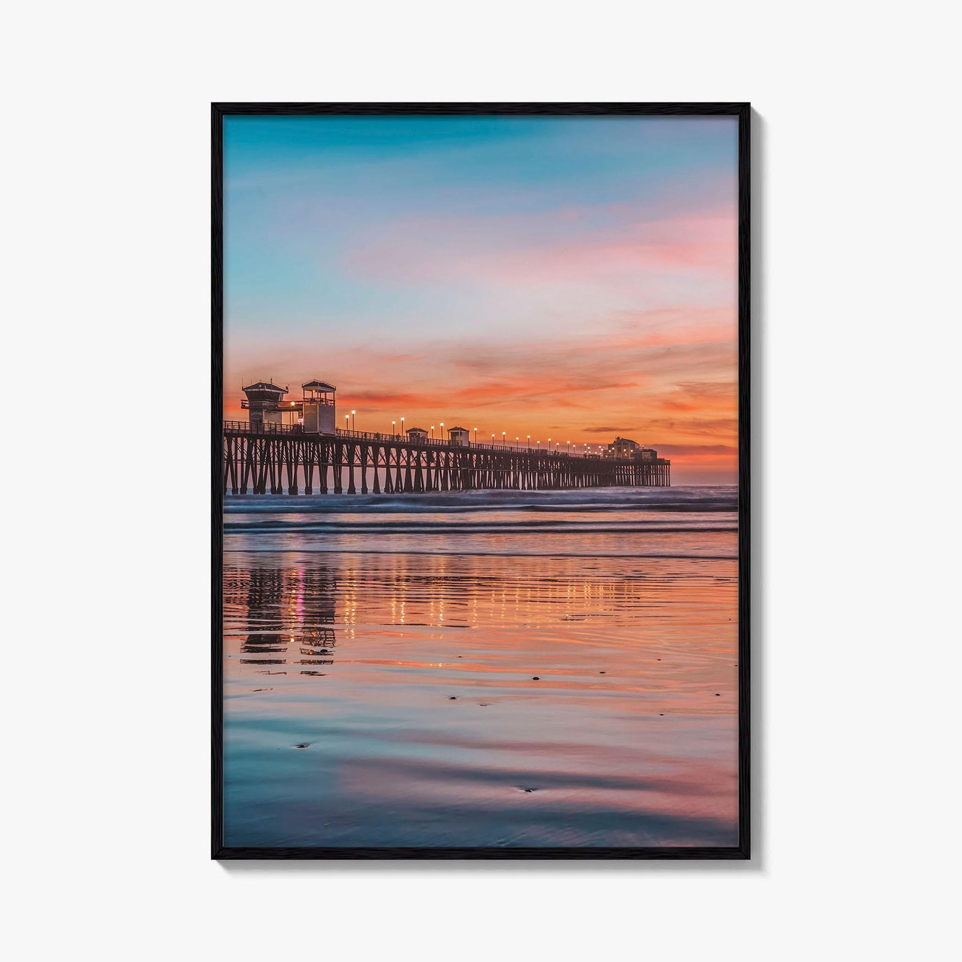 Oceanside Fine Art Photo Print, Pier Beach, San Diego California USA Wall Poster
