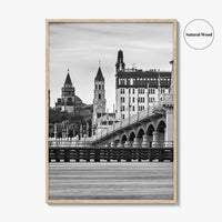 St Augustine Black and White Fine Art Photo Print, Bridge of Lions Florida Poster