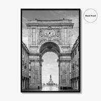Lisbon Black and White Fine Art Photo Print, Praca do Comercio Poster, Portugal