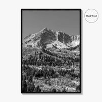 Utah Black and White Fine Art Photo Print, Snowbasin Panorama, Wasatch Range, Ogden Poster