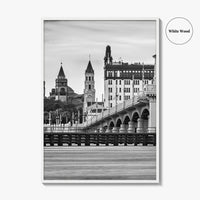 St Augustine Black and White Fine Art Photo Print, Bridge of Lions Florida Poster