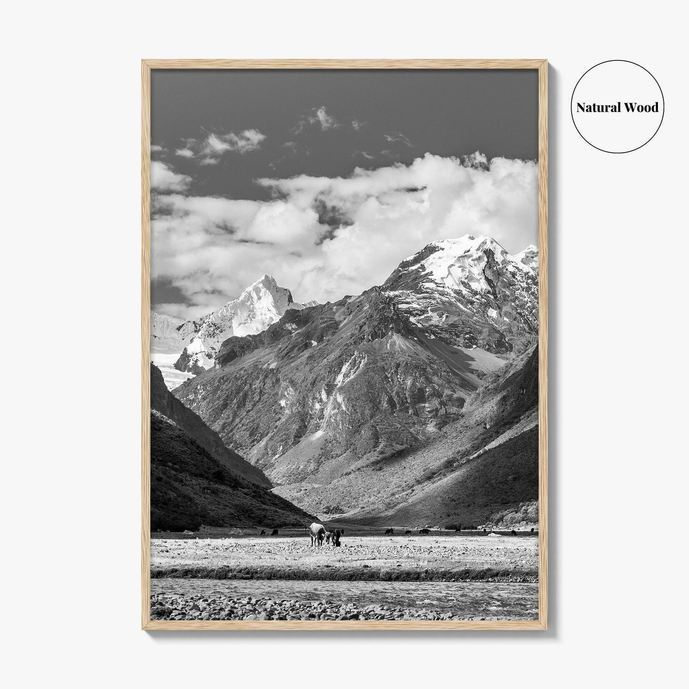 Peru Black and White Fine Art Photo Print, Andes Mountains, Cordillera Blanca Wall Poster
