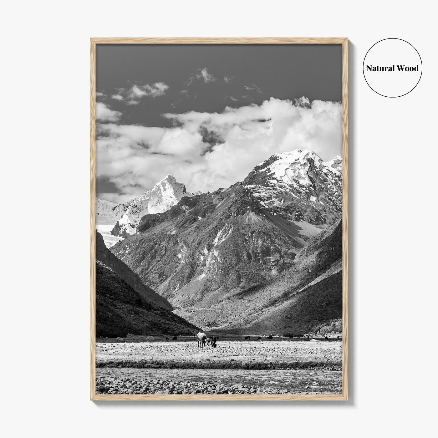 Peru Black and White Fine Art Photo Print, Andes Mountains, Cordillera Blanca Wall Poster